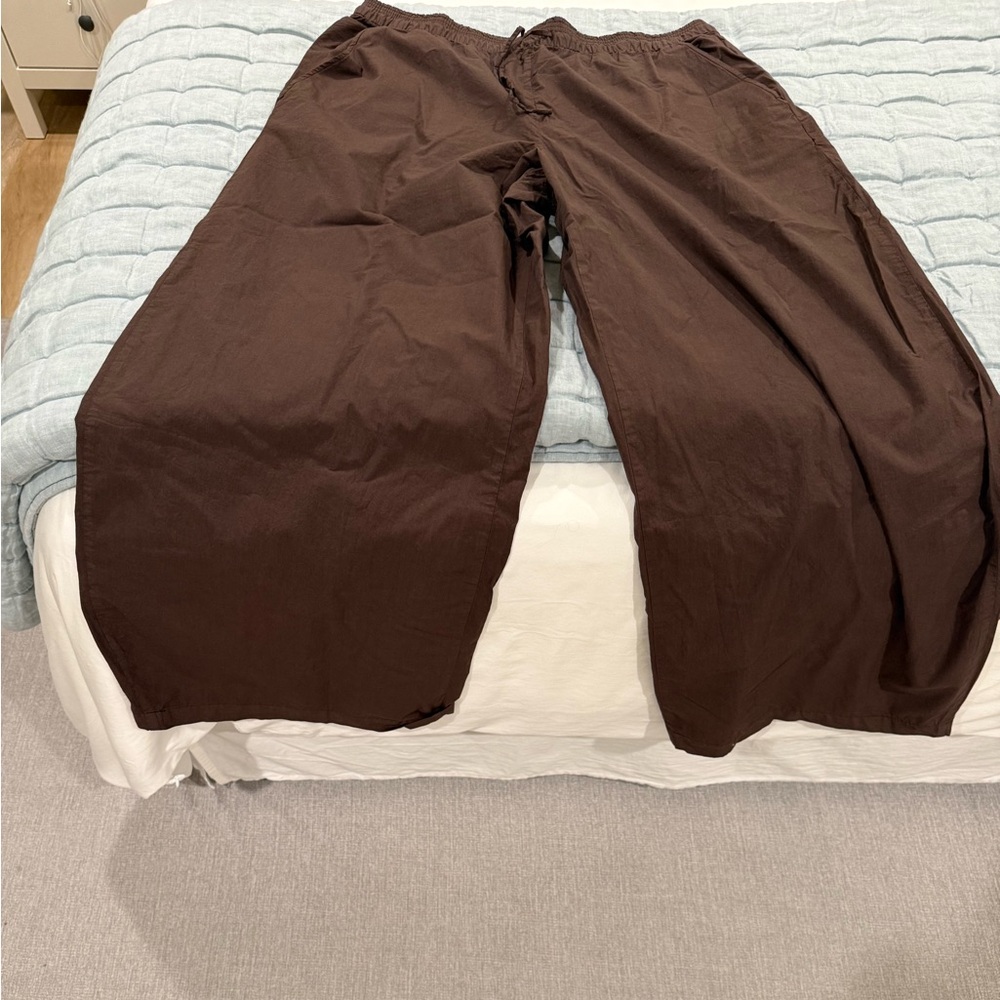 Zara poplin wide leg pants